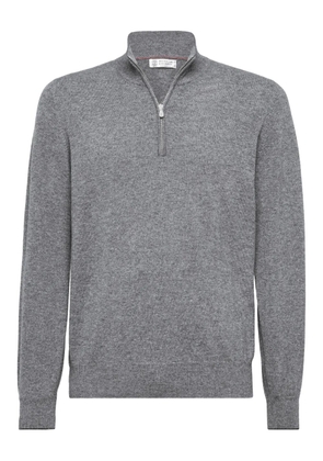 Brunello Cucinelli zip-fastening cashmere sweater - Grey