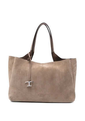 Tod's T logo charm tote bag - Neutrals