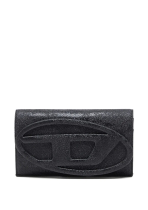 Diesel 1DR logo-plaque glitter wallet - Black
