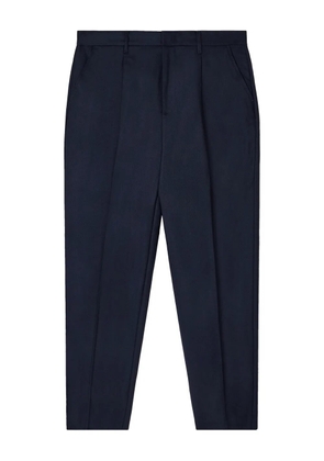 Emporio Armani logo-plaque wool trousers - Blue