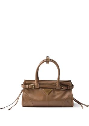 Prada mini Bonnie leather tote bag - Brown