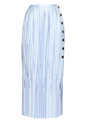 Ferragamo pleated silk midi skirt - Blue