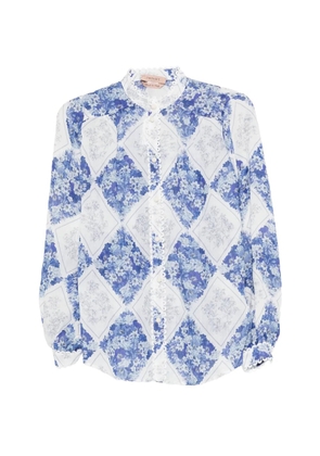 TWINSET floral-print long-sleeve shirt - Blue