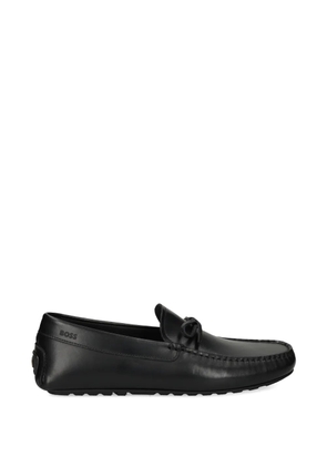 BOSS bow detail boat shoes - Black