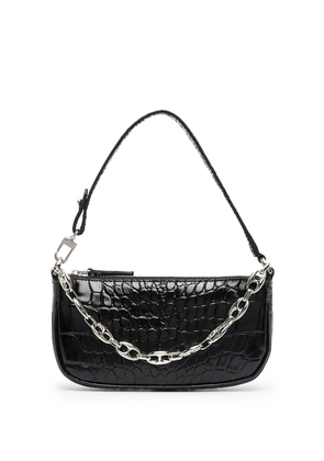 BY FAR crocodile embossed shoulder bag - Black