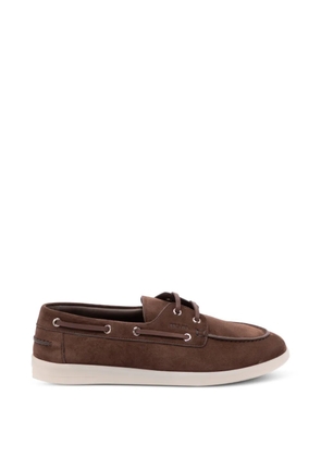 Prada leather boat shoes - Brown