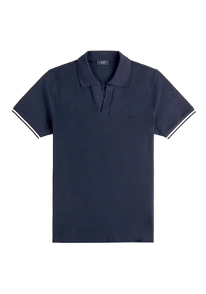 Fay striped piqued short-sleeves polo shirt - Blue