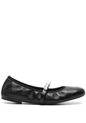 Stuart Weitzman Goldie pearl-embellished ballerina flats - Black