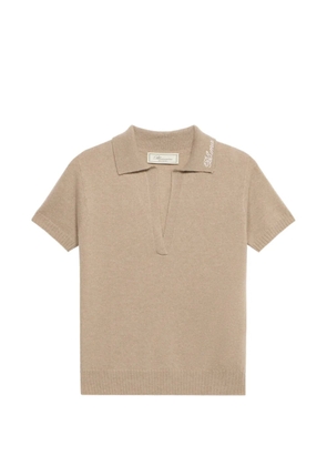 Blumarine rhinestone cashmere polo shirt - Neutrals