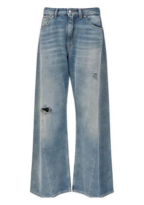 MM6 Maison Margiela distressed wide-leg jeans - Blue