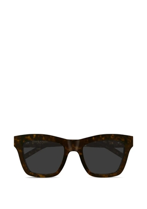 Saint Laurent Eyewear square-frame logo-plaque sunglasses - Brown