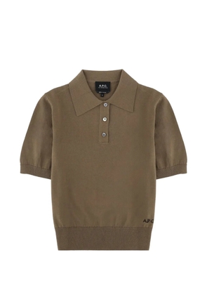 A.P.C. button-up polo T-shirt - Brown