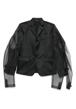 Comme Des Garçons tulle-inserts blazer - Black
