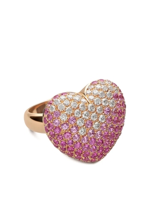 LEO PIZZO 18K rose gold Amore diamond and sapphire ring - Pink