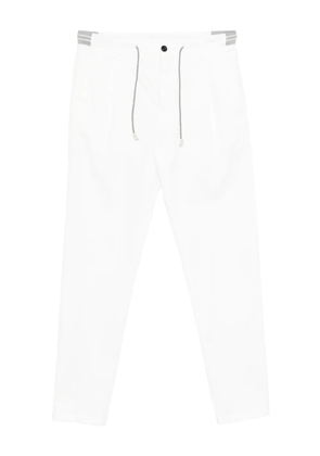 Eleventy pleated drawstring-waist trousers - White