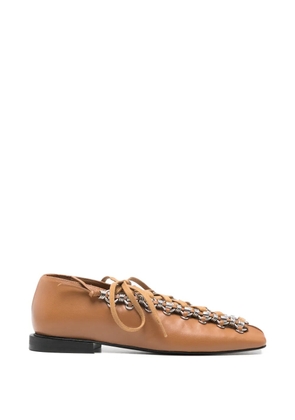 Toga Pulla chain detail lace-up shoes - Brown