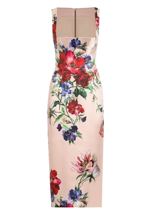 Dolce & Gabbana floral-print midi dress - Neutrals