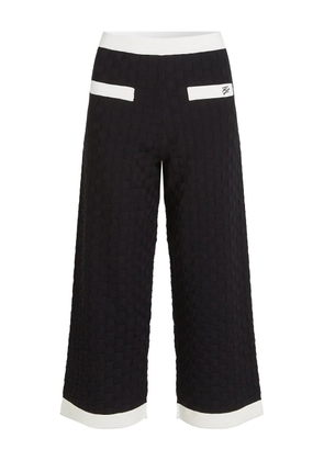 Karl Lagerfeld contrast-piping knitted trousers - Black