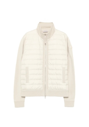 Moncler Padded Wool Zip-Up Cardigan - Neutrals