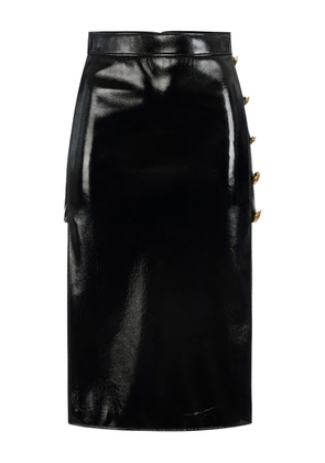Elisabetta Franchi button-detail slit midi skirt - Black