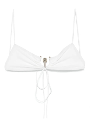 Christopher Esber Ruched Orbit bikini top - White