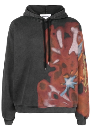 AMBUSH graphic-print cotton hoodie - Black