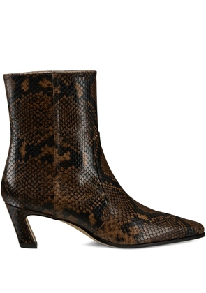 Stuart Weitzman snakeskin heeled boots - Brown