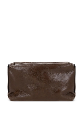 Uma Wang logo-debossed shoulder bag - Brown