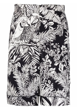 Palm Angels parrot-print track shorts - Black