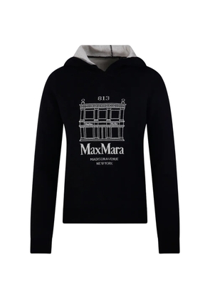 'S Max Mara embroidered-logo hoodie - Black