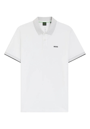 BOSS patterned-collar polo shirt - White