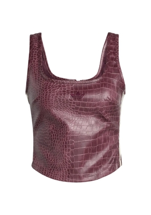 adidas crocodile-effect corset - Red
