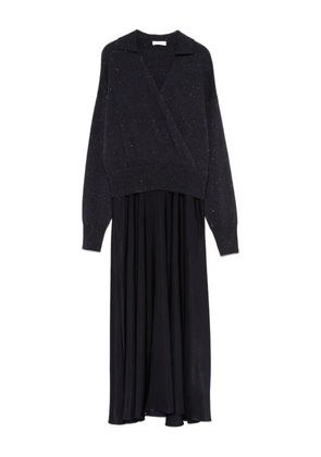 Peserico panelled midi dress - Blue