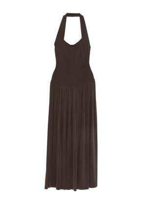 Aya Muse ribbed halterneck dress - Brown