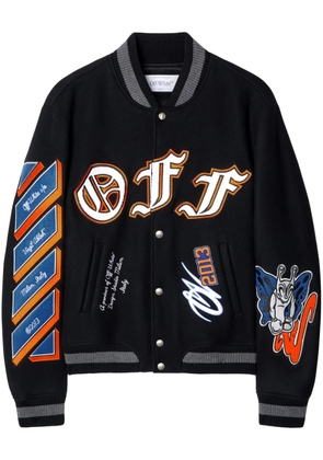 Off-White chenille-logo bomber jacket - Black