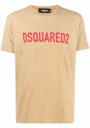 DSQUARED2 logo-print short-sleeve T-shirt - Neutrals