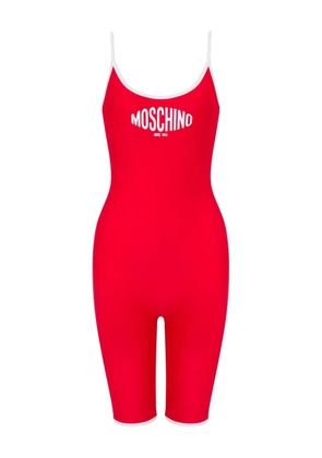 Moschino logo-detail sleeveless playsuit - Red