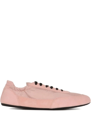 Prada Collapse lace-up suede sneakers - Pink