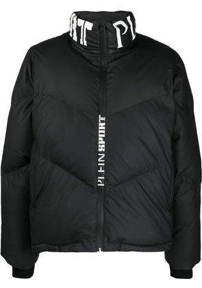 Plein Sport logo-print puffer jacket - Black
