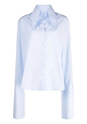 Almaz split-detail poplin-cotton shirt - Blue
