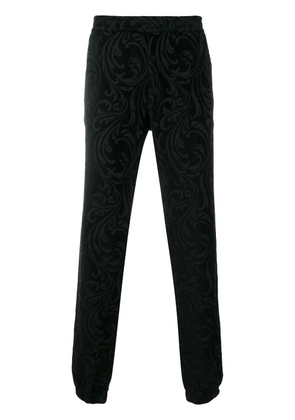 Versace Barocco texture trousers - Black