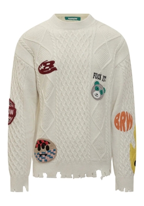 BARROW appliqué distressed jumper - Neutrals