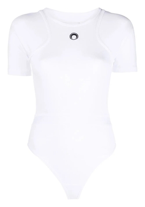 Marine Serre logo-print organic-cotton bodysuit - White