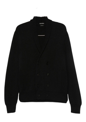TOM FORD ribbed-knit double-breasted cardigan - Black