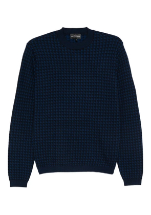 Emporio Armani houndstooth wool sweater - Blue