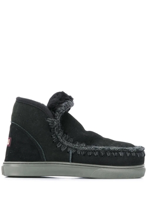 Mou crochet stitch-trim sneaker boots - Black