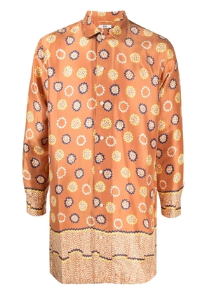 BODE all-over graphic print silk shirt - Brown