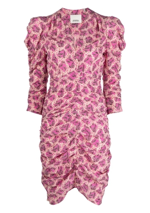 ISABEL MARANT Celina graphic-print dress - Pink