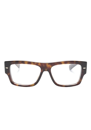 Dolce & Gabbana Eyewear logo engraved rectangle-frame glasses - Brown