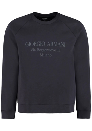 Giorgio Armani logo-print cotton-blend sweatshirt - Blue
